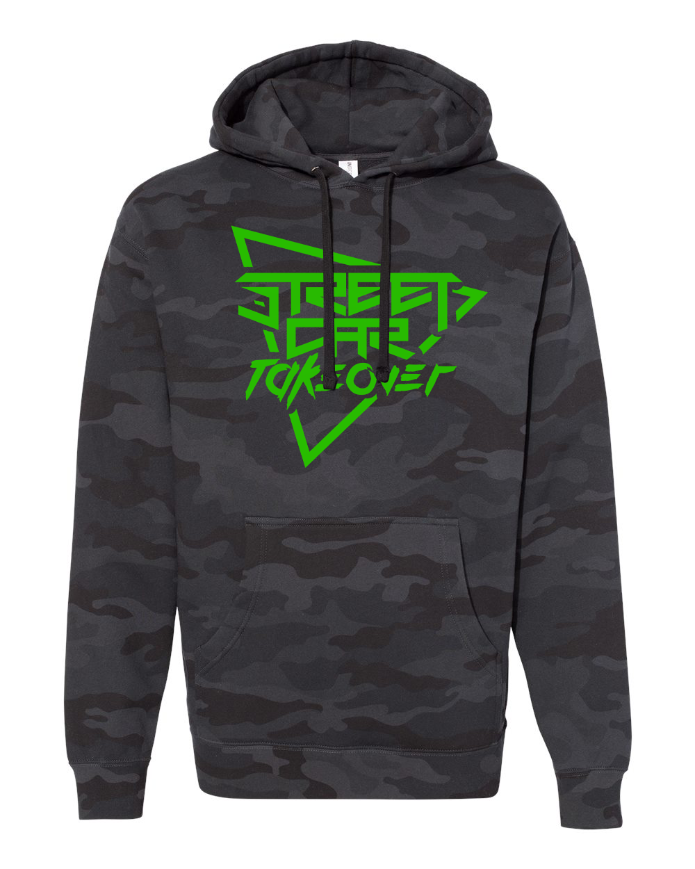 SCT Black Camo Hoodie - Green Logo